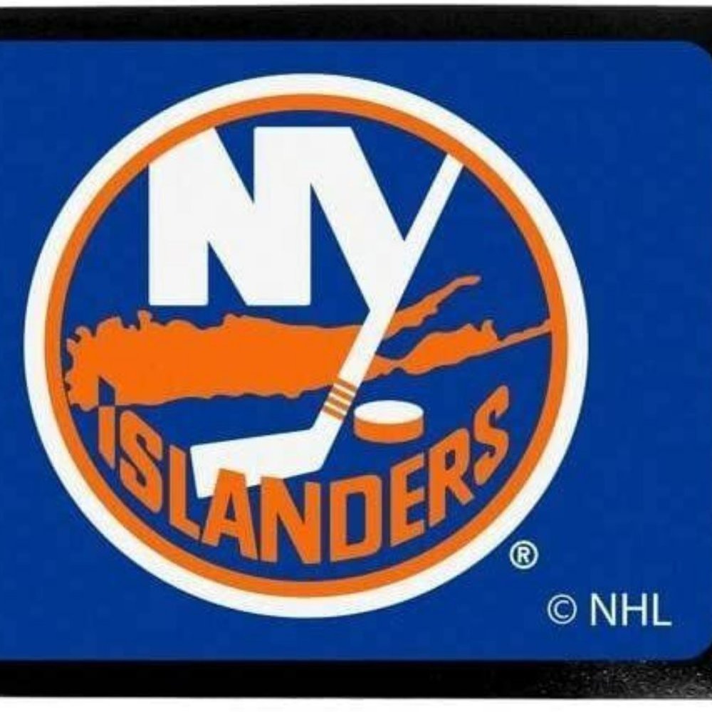 New York Islanders Rubber Luggage Bag Tag I.D. Holder Black NHL Licensed